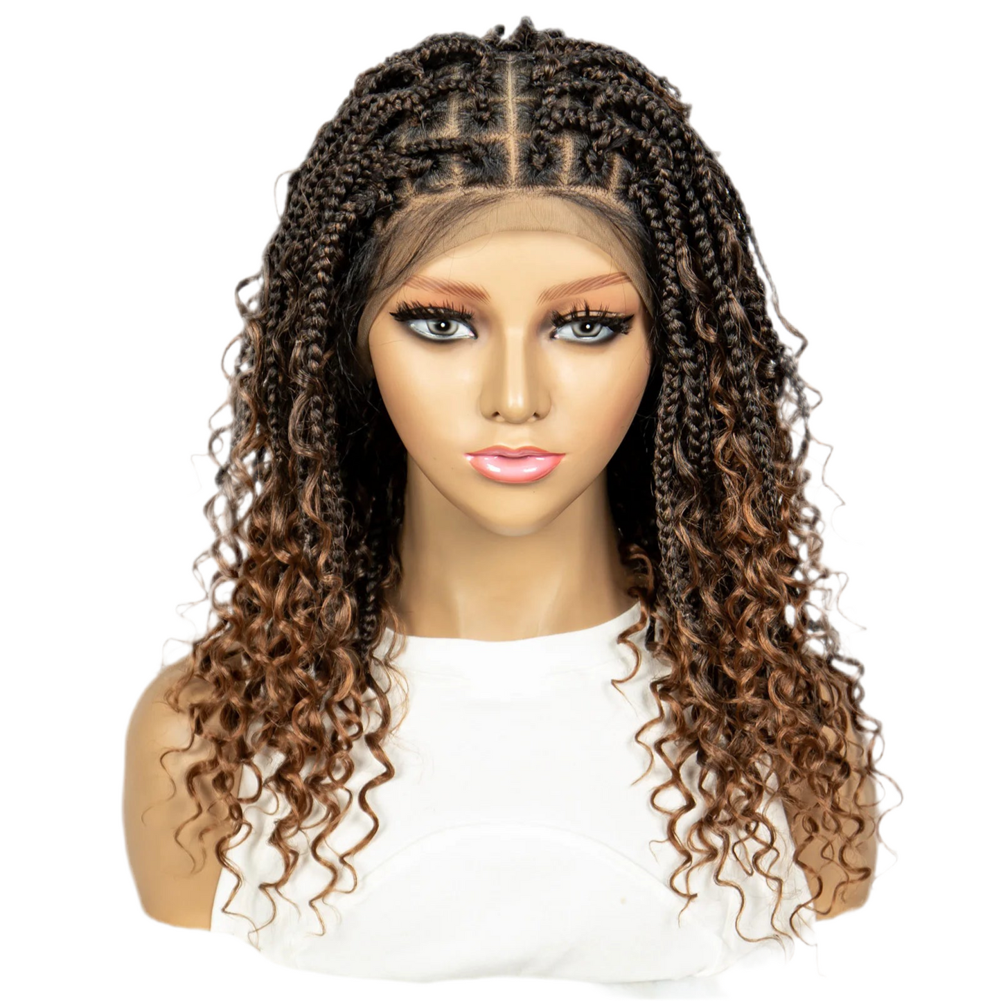 Short Bohemian Box Braids Braided Wig
