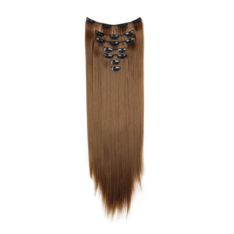 24" Synthetic Straight Clip-In Hair Extensions