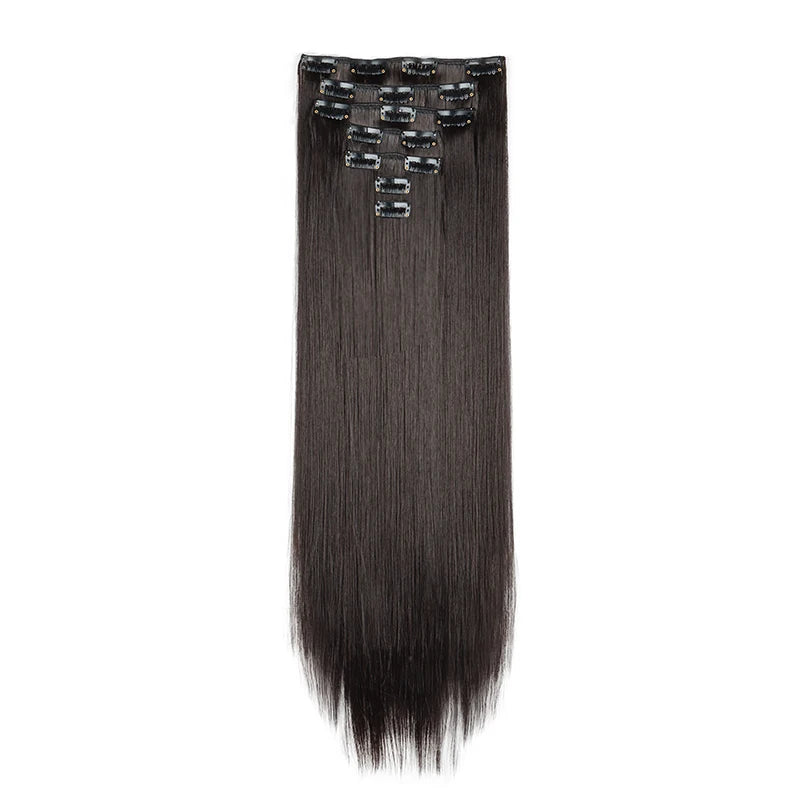 24" Synthetic Straight Clip-In Hair Extensions