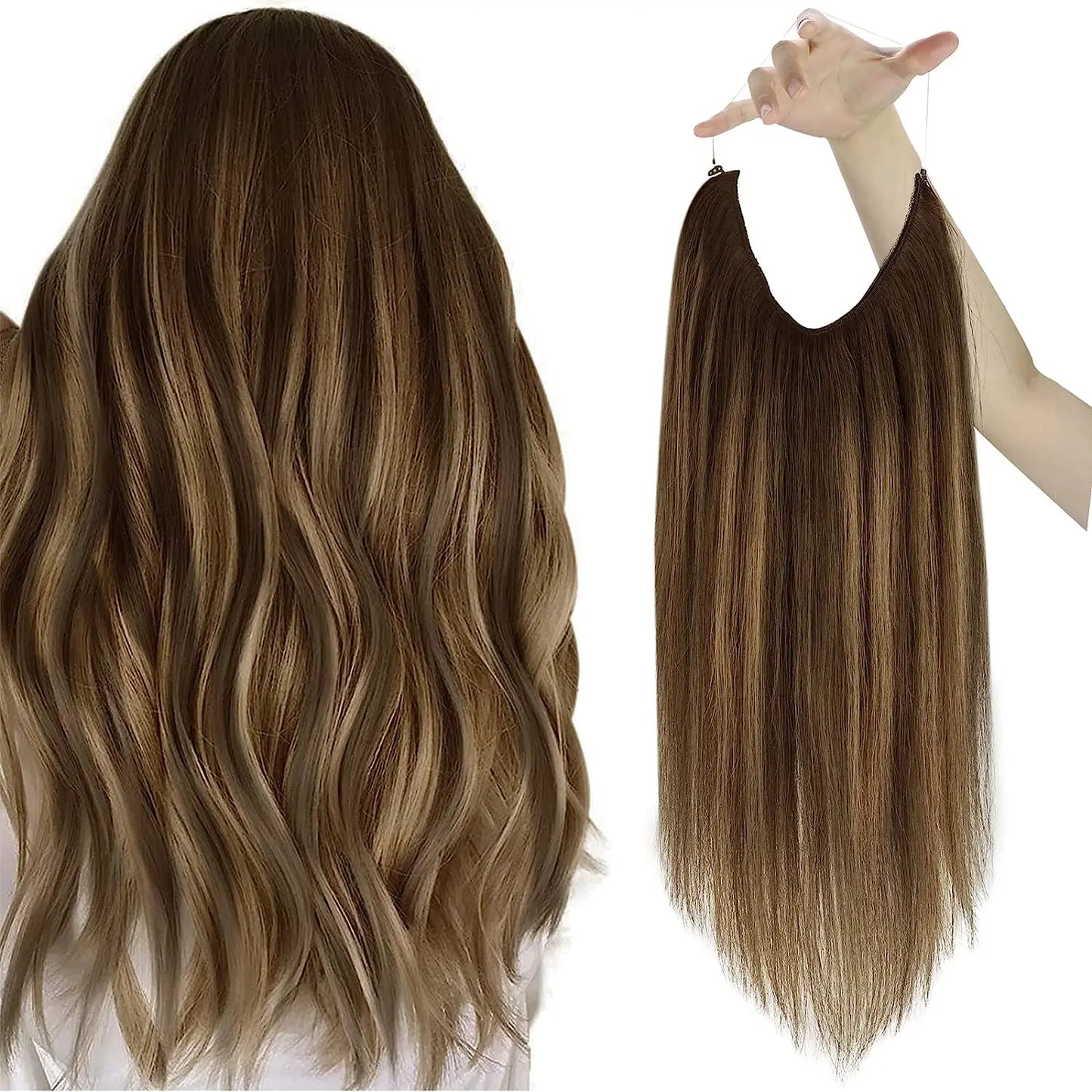 Fish Line Human Hair Extension