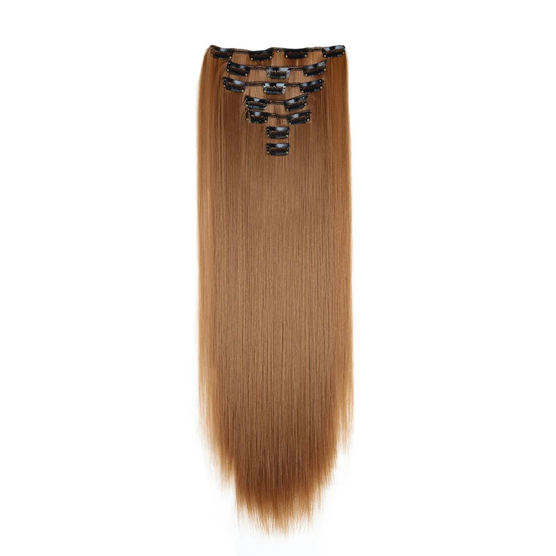 24" Synthetic Straight Clip-In Hair Extensions