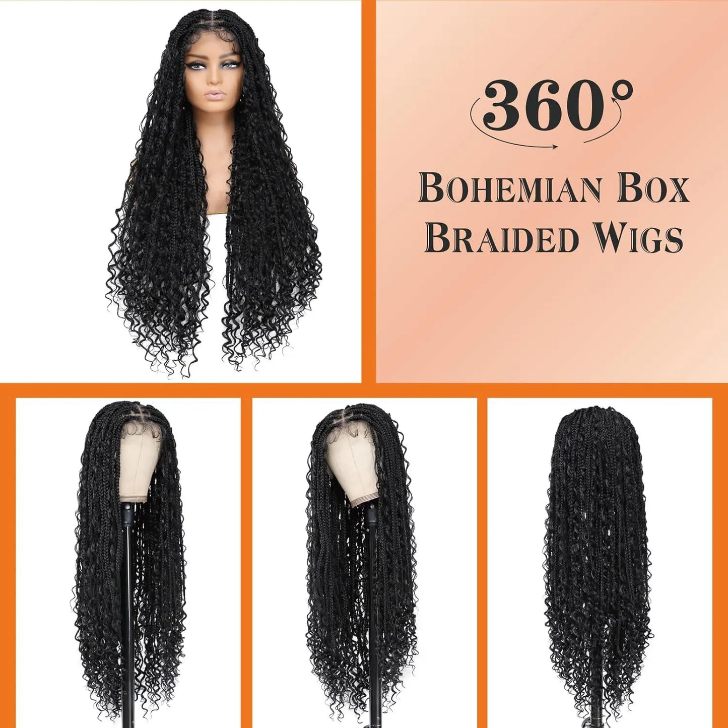 Synthetic Bohemian Braided Wig with Baby Hair
