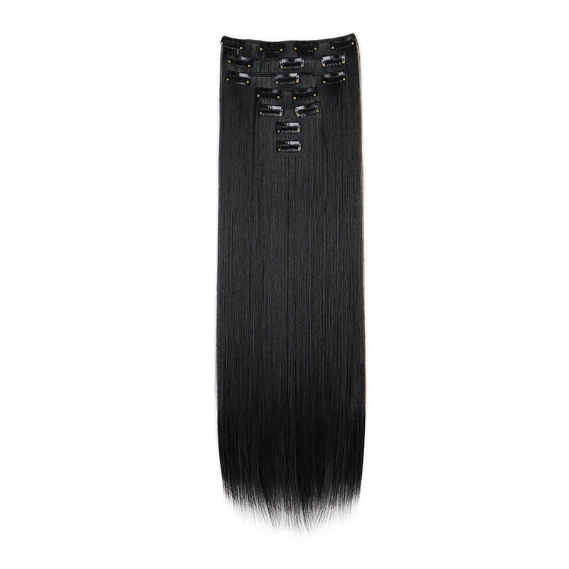 24" Synthetic Straight Clip-In Hair Extensions