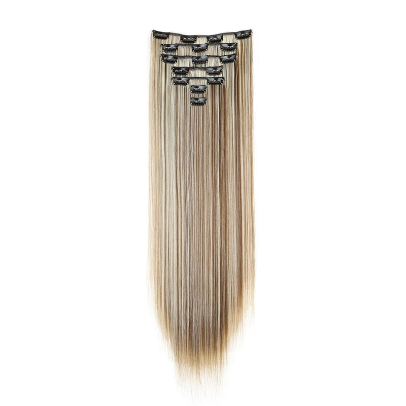 24" Synthetic Straight Clip-In Hair Extensions