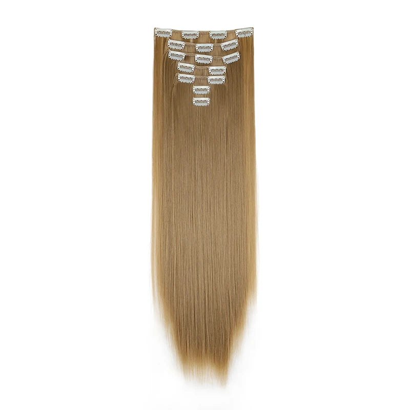 24" Synthetic Straight Clip-In Hair Extensions