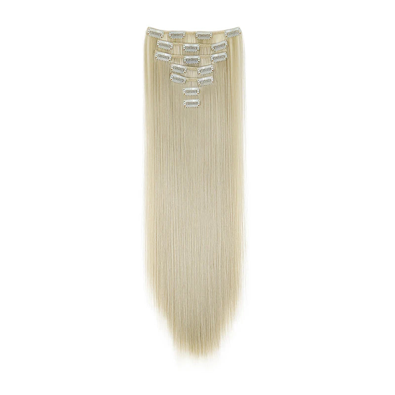 24" Synthetic Straight Clip-In Hair Extensions