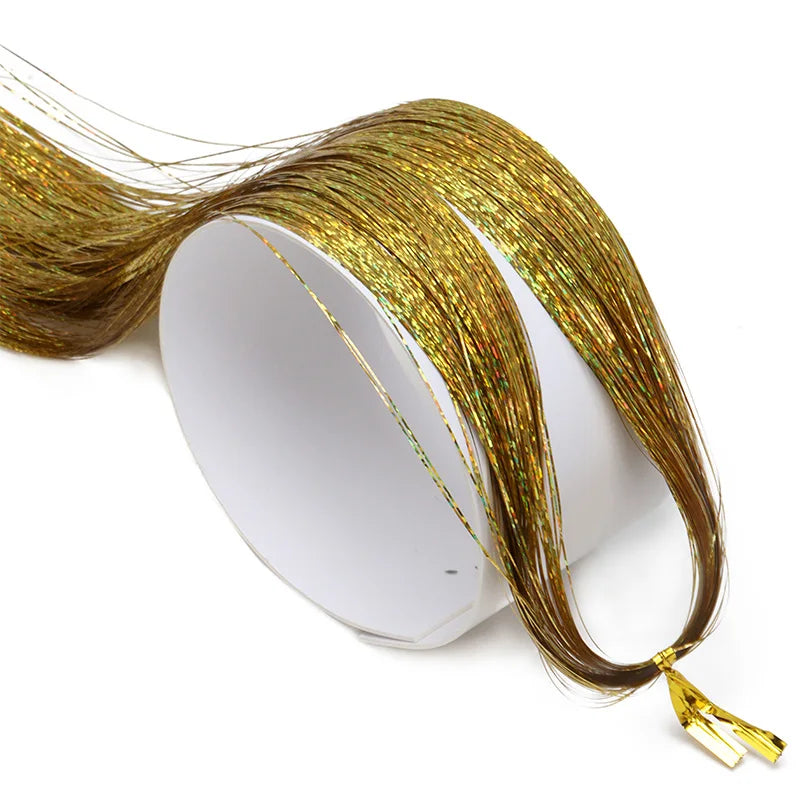 Synthetic Sparkling Shiny Tinsel Hair Extensions