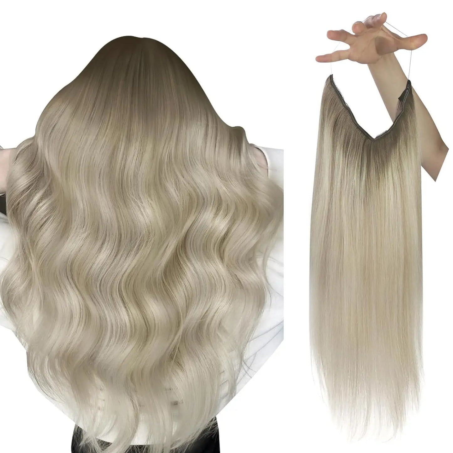 Fish Line Human Hair Extension
