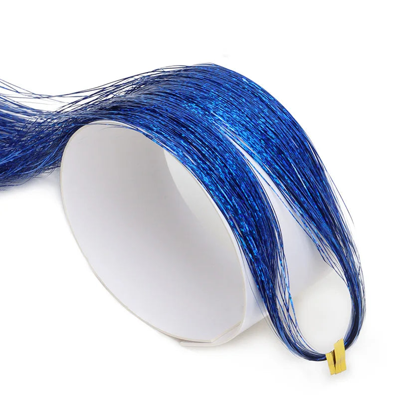 Synthetic Sparkling Shiny Tinsel Hair Extensions