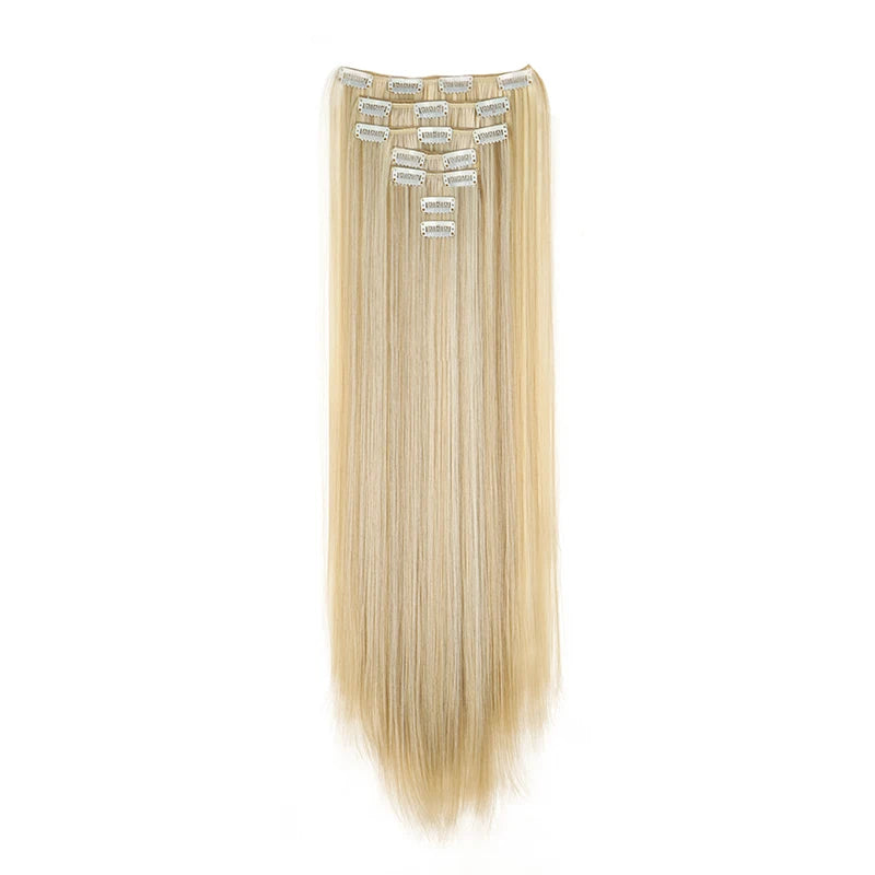 24" Synthetic Straight Clip-In Hair Extensions