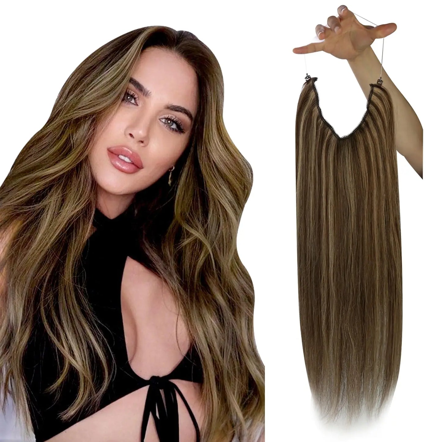 Fish Line Human Hair Extension
