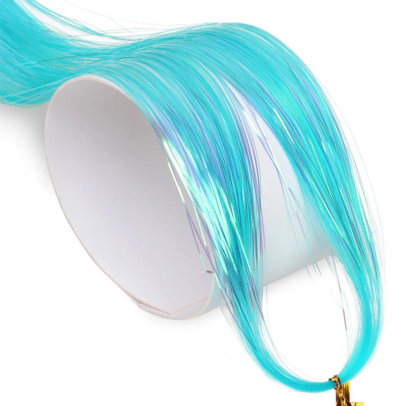 Synthetic Sparkling Shiny Tinsel Hair Extensions