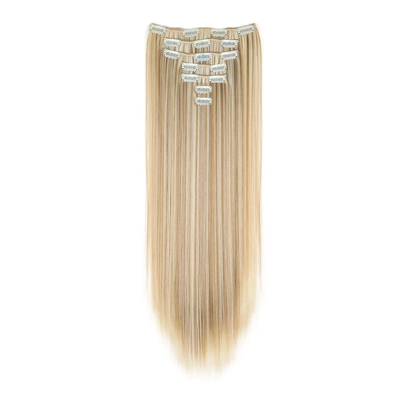 24" Synthetic Straight Clip-In Hair Extensions