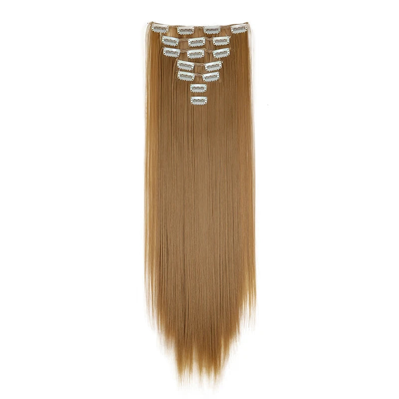 24" Synthetic Straight Clip-In Hair Extensions