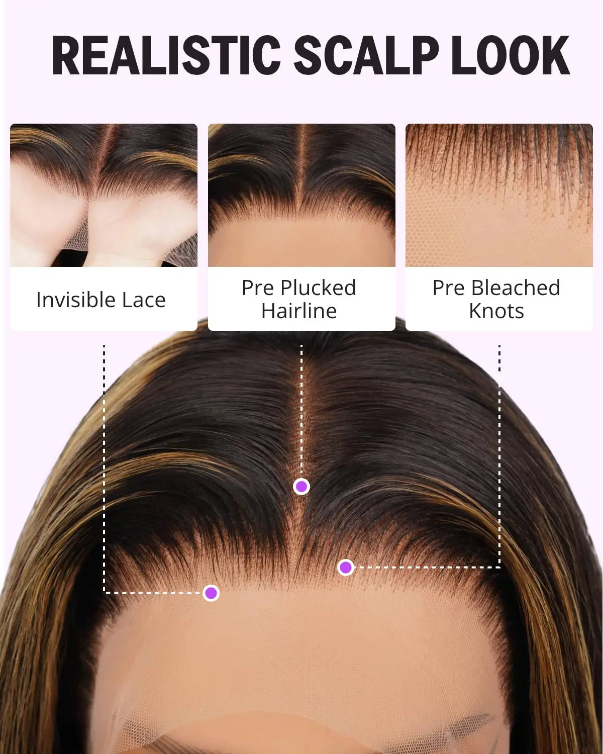 Highlight Bob Wig – 1B/30 Straight Human Hair
