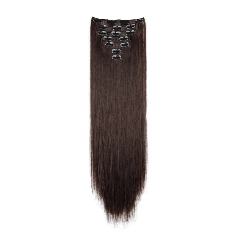 24" Synthetic Straight Clip-In Hair Extensions