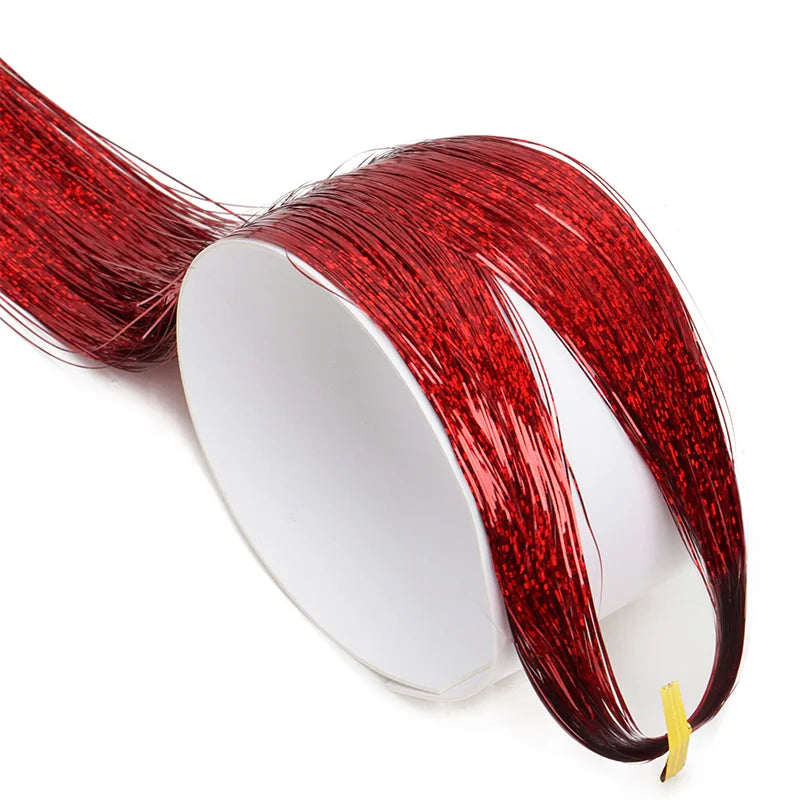 Synthetic Sparkling Shiny Tinsel Hair Extensions