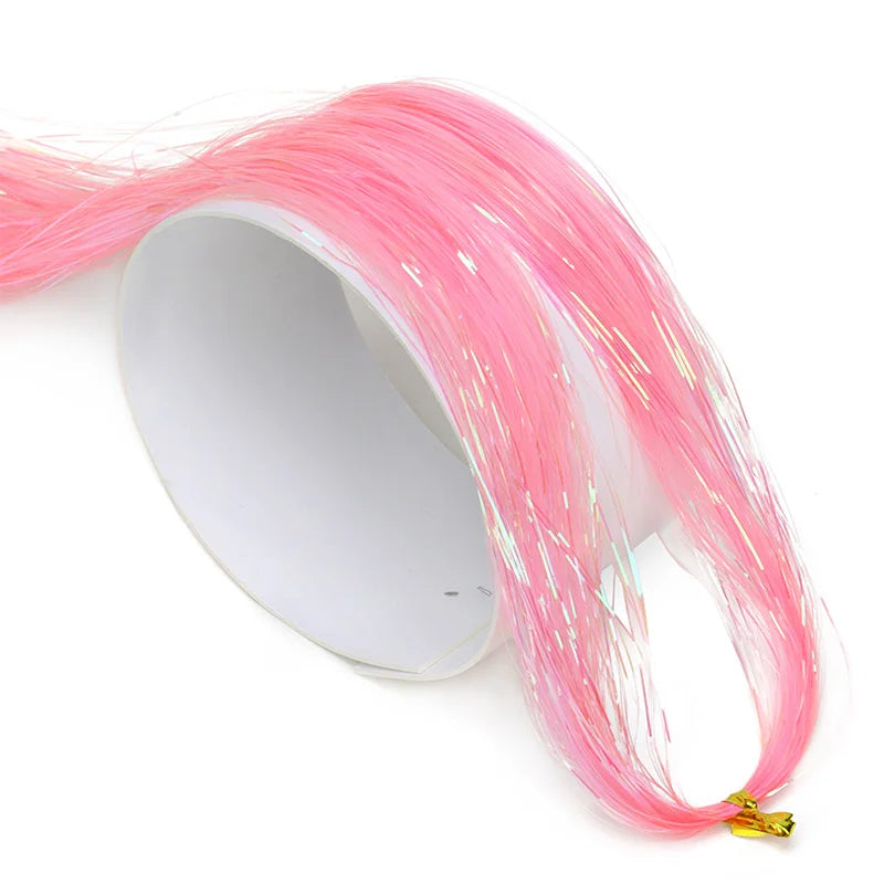 Synthetic Sparkling Shiny Tinsel Hair Extensions