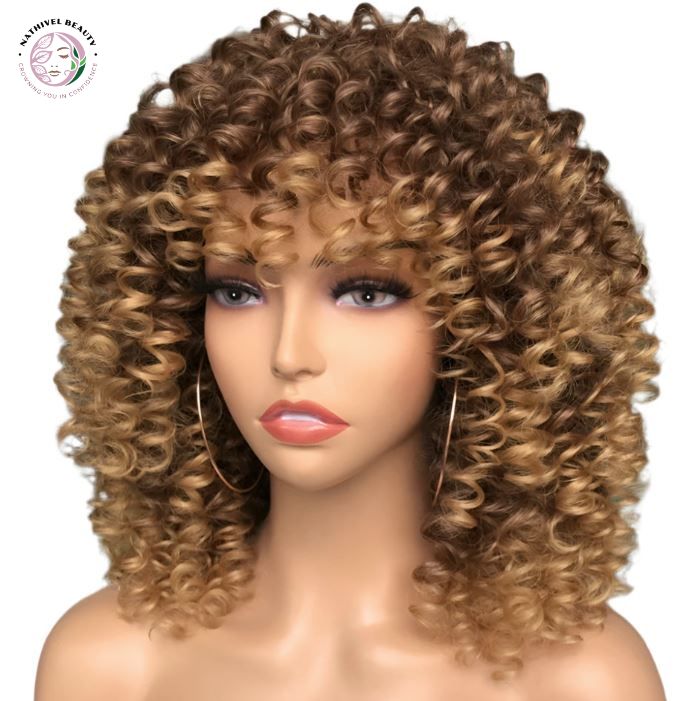 Afro Kinky Curly Wig With Bangs