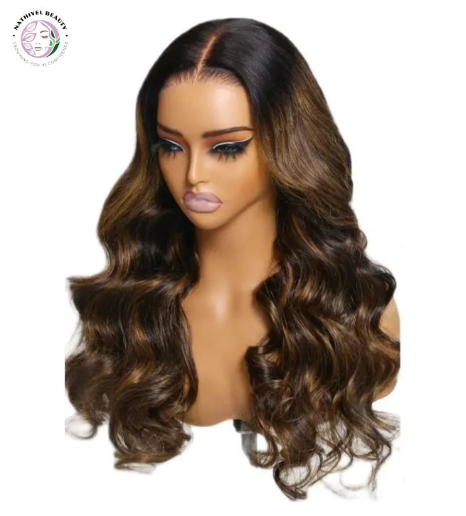 3D Body Wave Brown Balayage Lace Frontal Wig