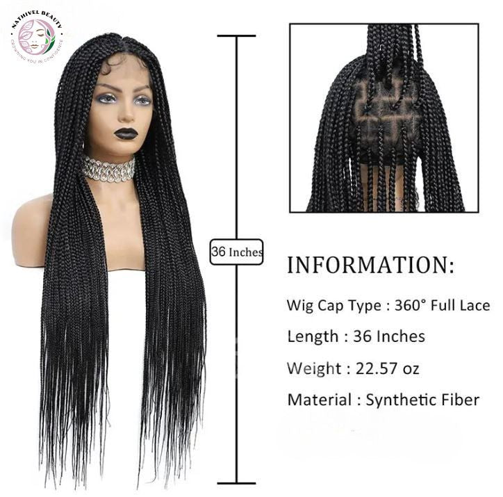 36" Full Lace Knotless Braided Wig