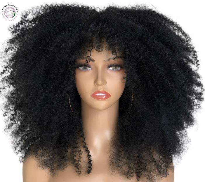 Afro Curly Wig with Bangs