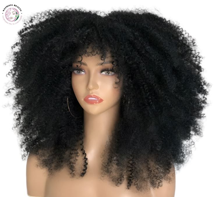 Afro Curly Wig with Bangs