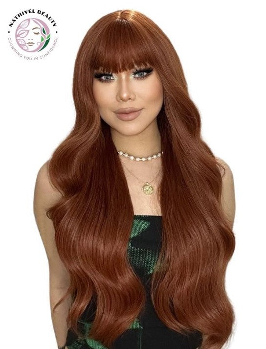 Wavy Synthetic Wig with Bangs