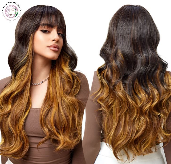 Wavy Synthetic Wig with Bangs