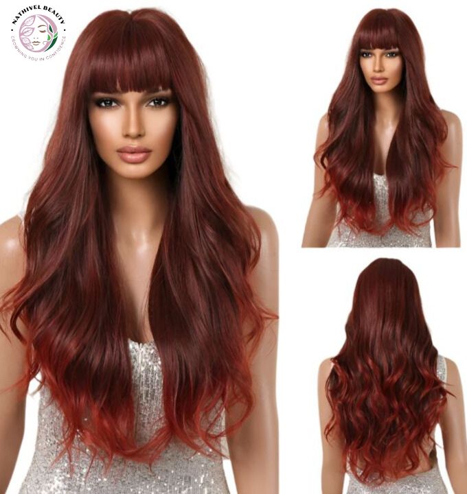 Wavy Synthetic Wig with Bangs