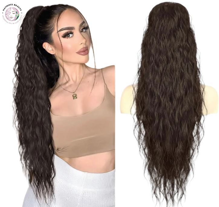 26" Synthetic Curly Drawstring Ponytail Extension