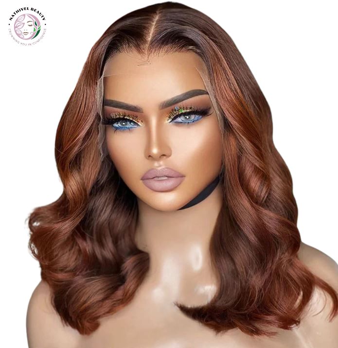 Red Ginger Brown Highlight Bob Wig