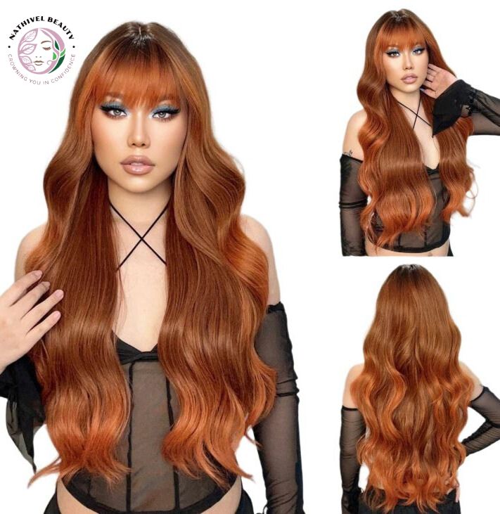 Wavy Synthetic Wig with Bangs