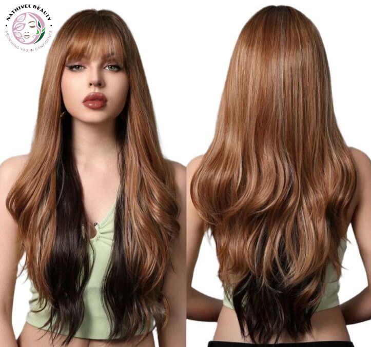 Wavy Synthetic Wig with Bangs