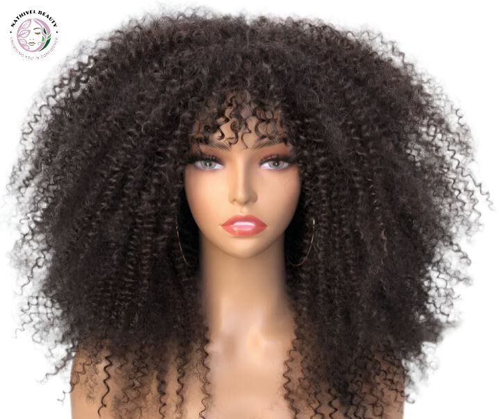 Afro Curly Wig with Bangs