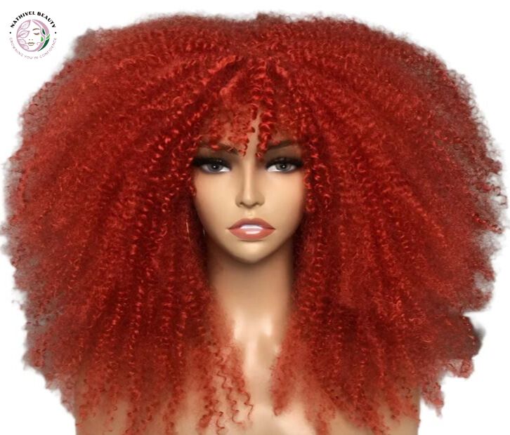 Afro Curly Wig with Bangs