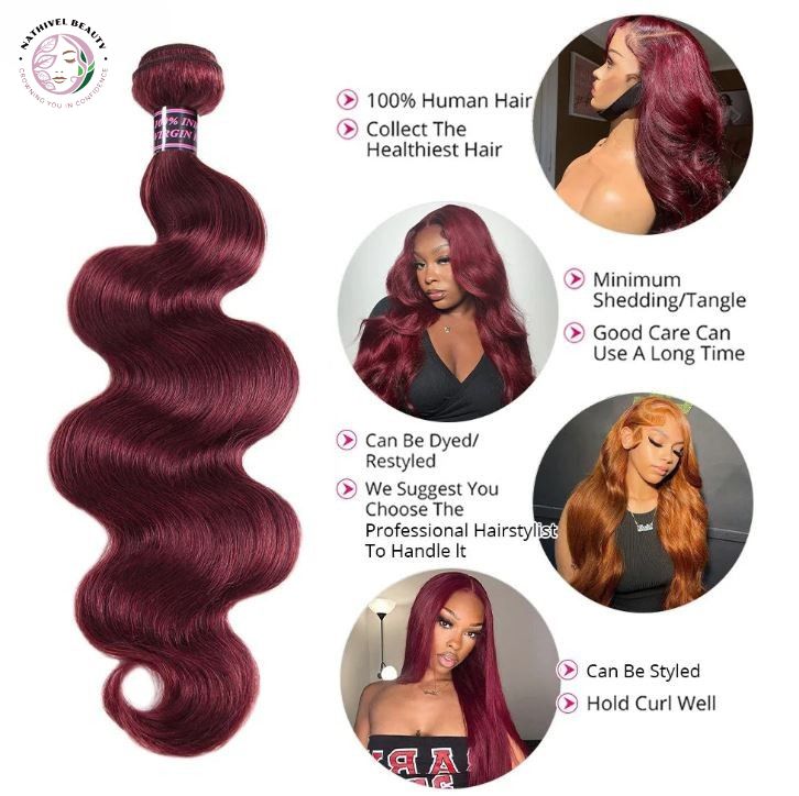 Burgundy 99J Body Wave Brazilian Hair Bundles