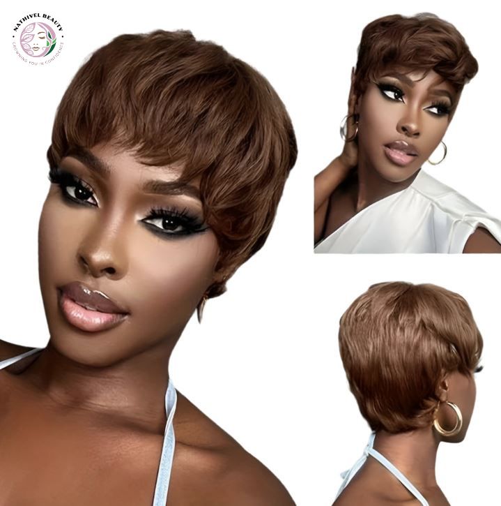 Chocolate Brown Short Pixie Cut Wig