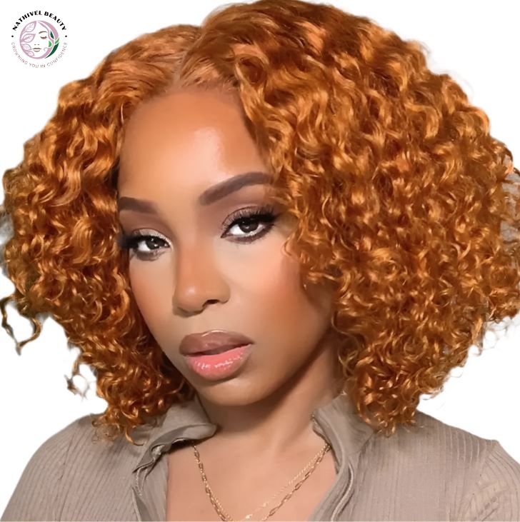 Ginger Curly Bob Lace Wig