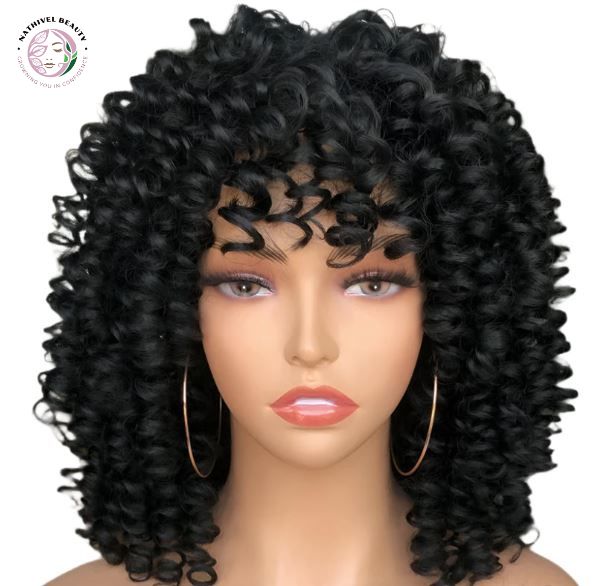 Afro Kinky Curly Wig With Bangs