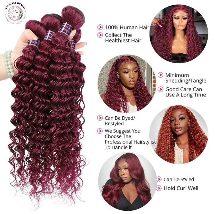 99J Burgundy Deep Wave Bundles