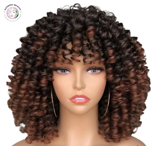 Afro Kinky Curly Wig With Bangs