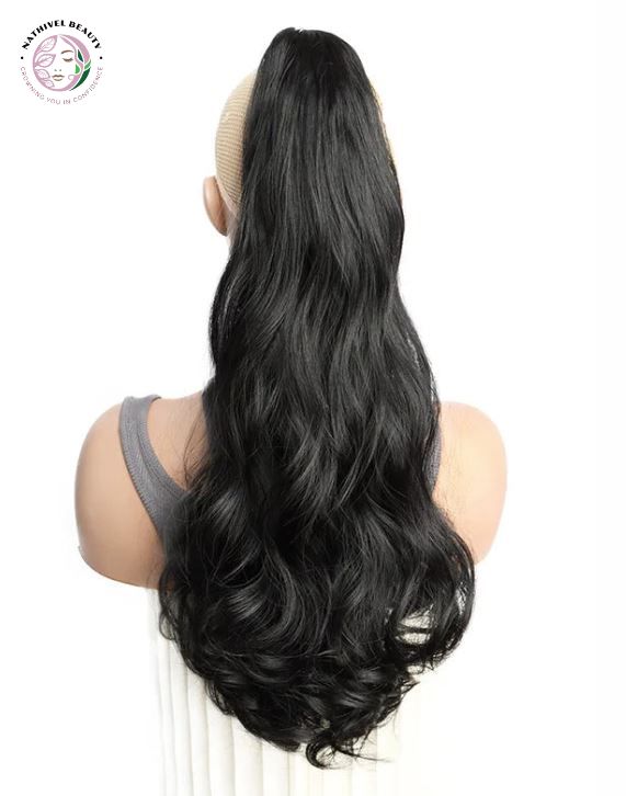 Synthetic Long Curly Wavy Ponytail Hair Extension