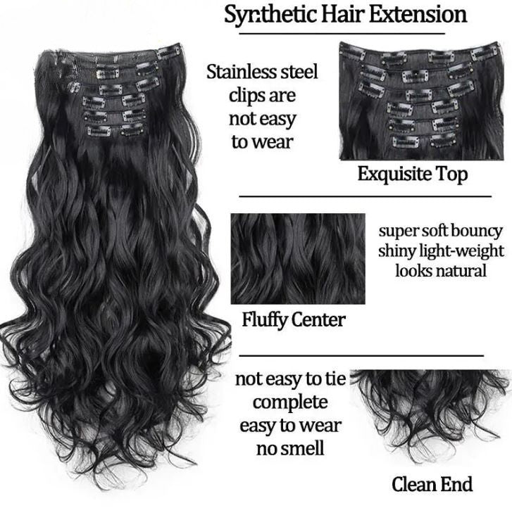 Synthetic 24" Long Curly Hair Extensions