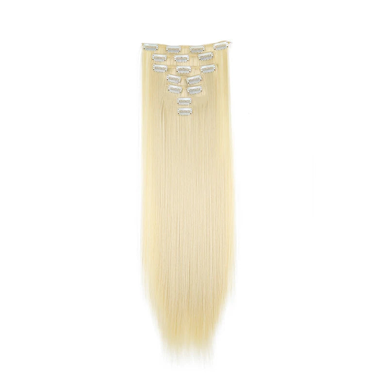 24" Synthetic Straight Clip-In Hair Extensions