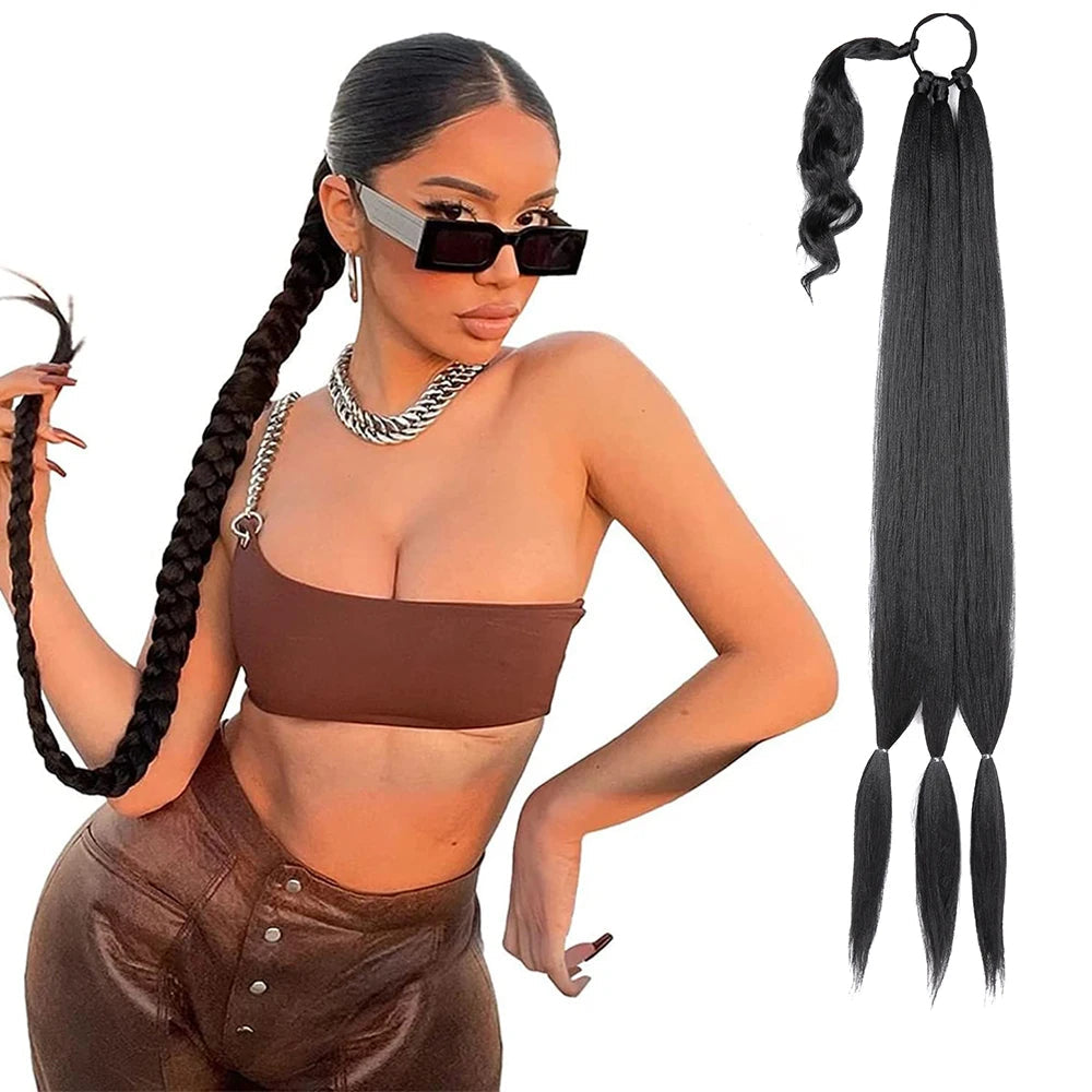 36" Straight Wrap-Around Ponytail