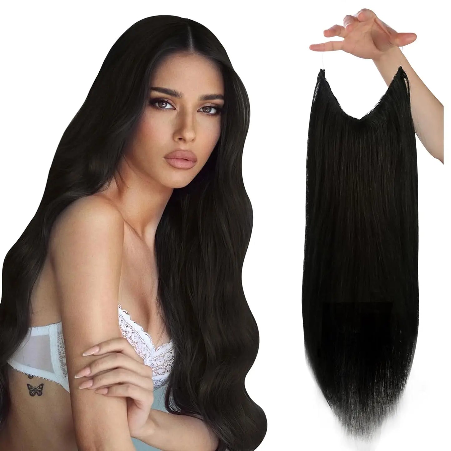 Fish Line Human Hair Extension