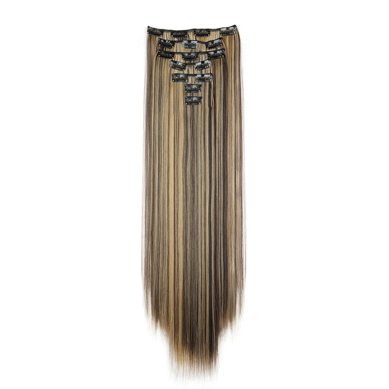 24" Synthetic Straight Clip-In Hair Extensions