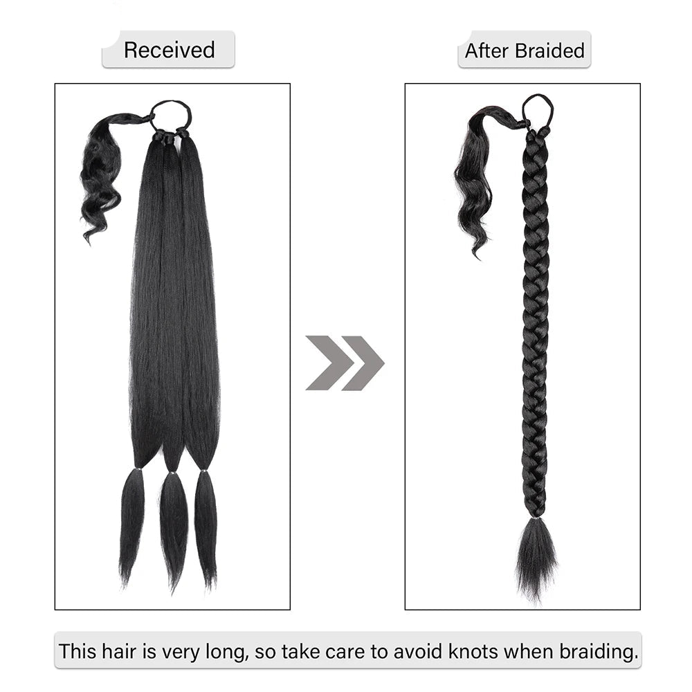 36" Straight Wrap-Around Ponytail