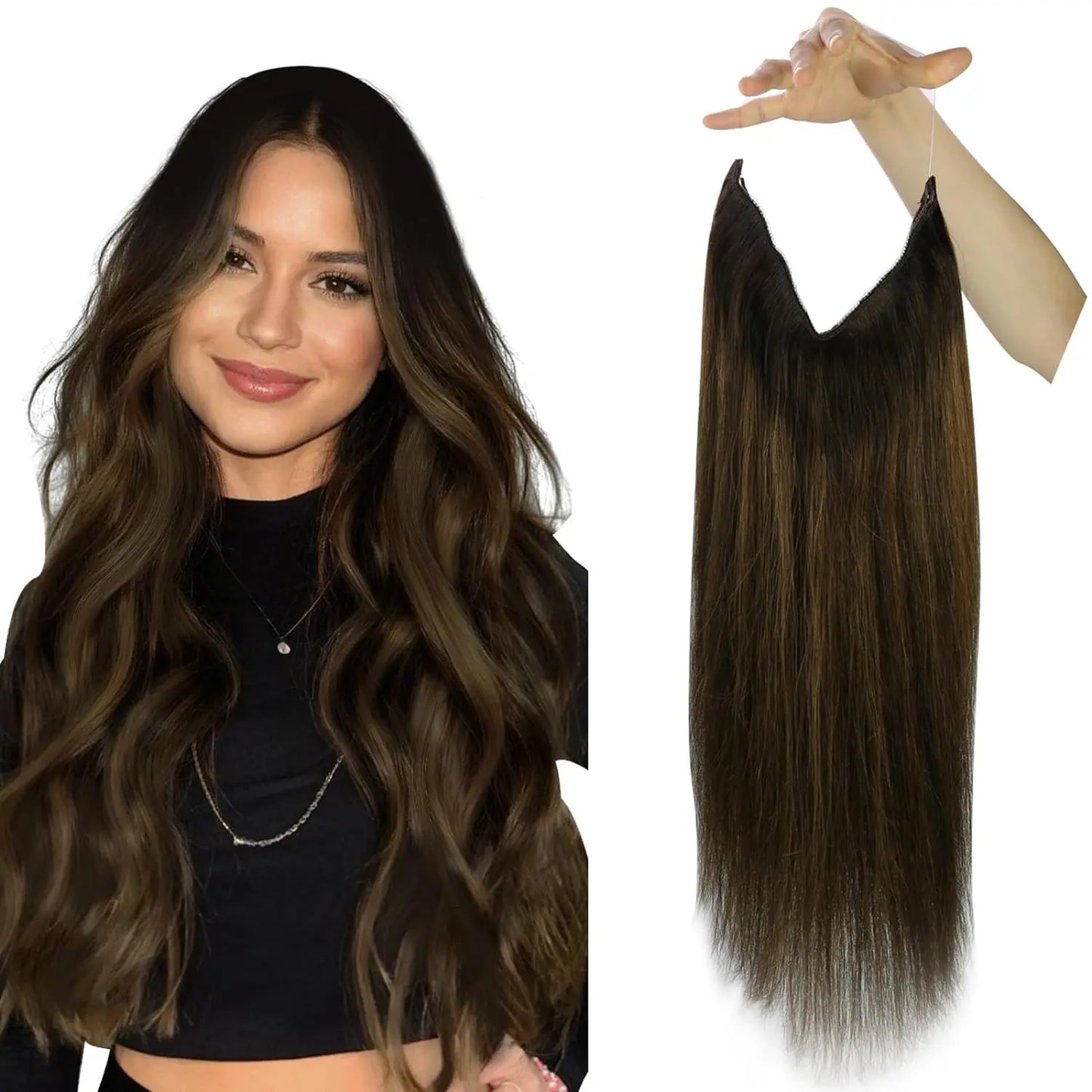 Fish Line Human Hair Extension